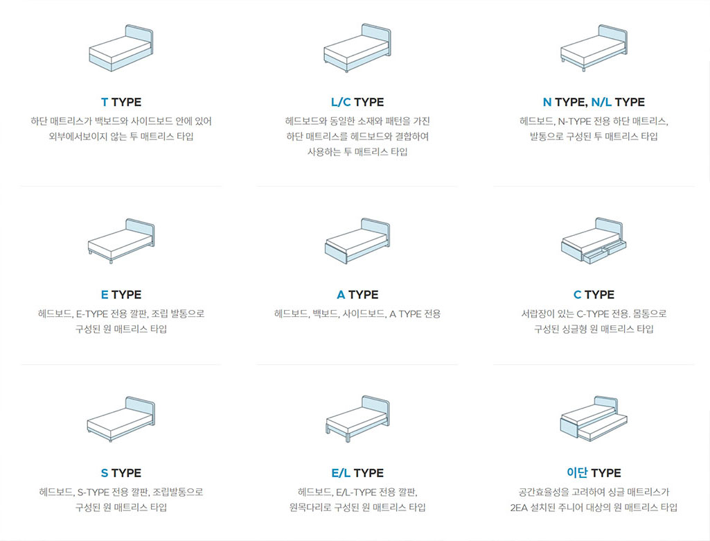에이스침대 타입 종류.jpg