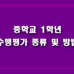 중학교 1학년 1학기 과목별 수행평가 종류 및 방법